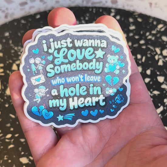 Klistremerke med glitrende laminering